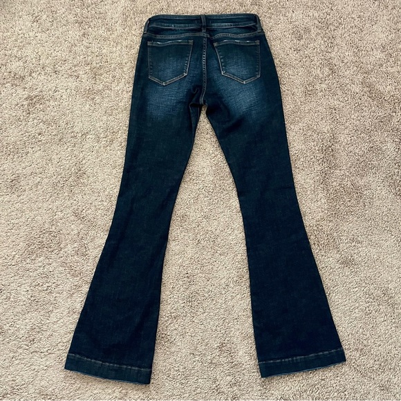 Dear John Dark Wash Mid Rise Flare Distressed Denim Wide Leg Jeans SZ 27 BNWT - Picture 3 of 12